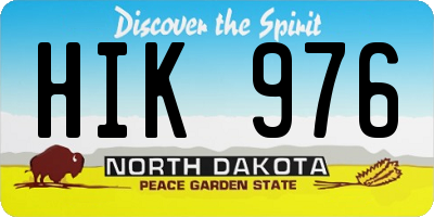 ND license plate HIK976