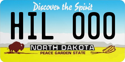 ND license plate HIL000