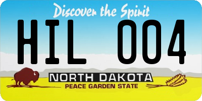 ND license plate HIL004