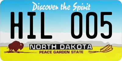 ND license plate HIL005