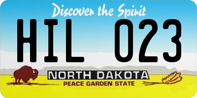ND license plate HIL023