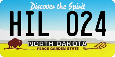 ND license plate HIL024