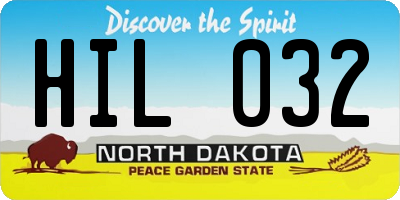 ND license plate HIL032