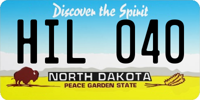 ND license plate HIL040