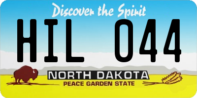 ND license plate HIL044