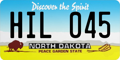 ND license plate HIL045