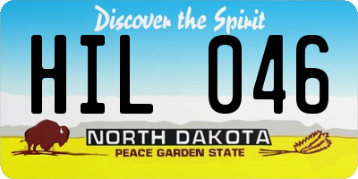 ND license plate HIL046
