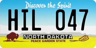 ND license plate HIL047