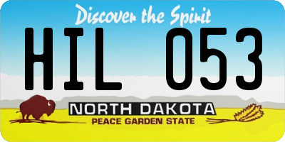 ND license plate HIL053