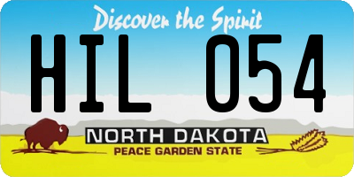ND license plate HIL054