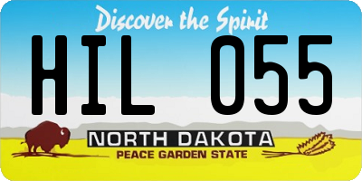 ND license plate HIL055