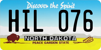 ND license plate HIL076