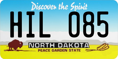 ND license plate HIL085