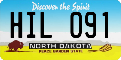 ND license plate HIL091