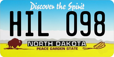 ND license plate HIL098