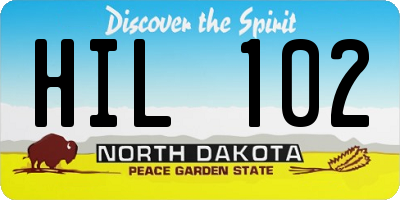 ND license plate HIL102