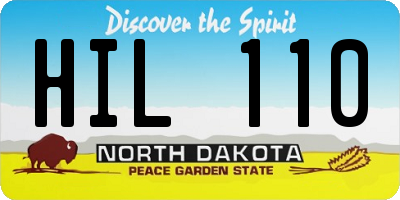 ND license plate HIL110