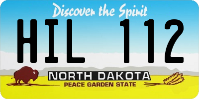 ND license plate HIL112