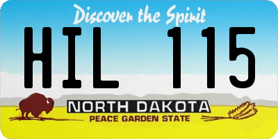 ND license plate HIL115