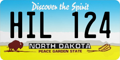 ND license plate HIL124