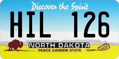 ND license plate HIL126