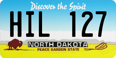 ND license plate HIL127