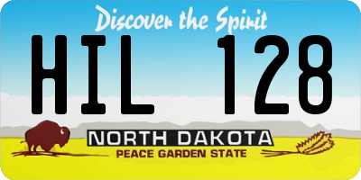 ND license plate HIL128