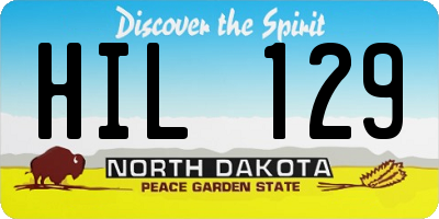 ND license plate HIL129