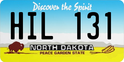 ND license plate HIL131