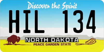 ND license plate HIL134