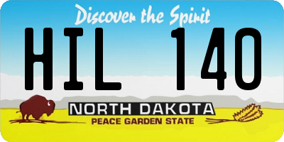ND license plate HIL140