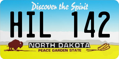 ND license plate HIL142