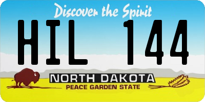 ND license plate HIL144
