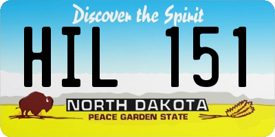 ND license plate HIL151