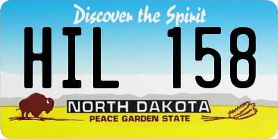 ND license plate HIL158