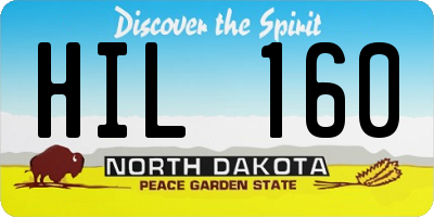 ND license plate HIL160