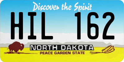 ND license plate HIL162