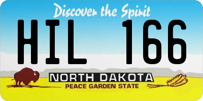 ND license plate HIL166