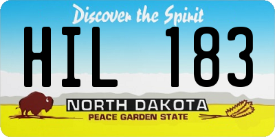 ND license plate HIL183