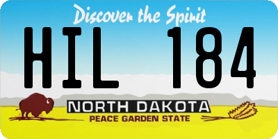 ND license plate HIL184