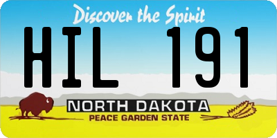 ND license plate HIL191