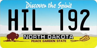 ND license plate HIL192