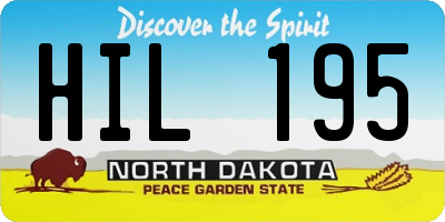 ND license plate HIL195