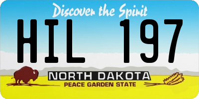 ND license plate HIL197