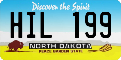 ND license plate HIL199