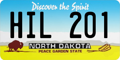 ND license plate HIL201