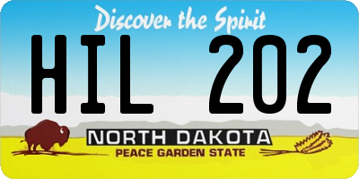 ND license plate HIL202