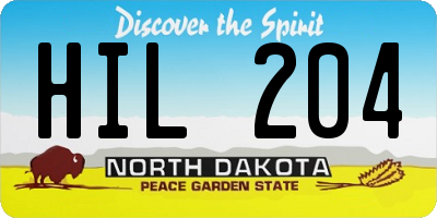 ND license plate HIL204