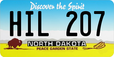 ND license plate HIL207