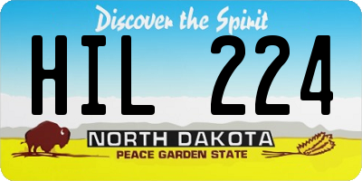 ND license plate HIL224